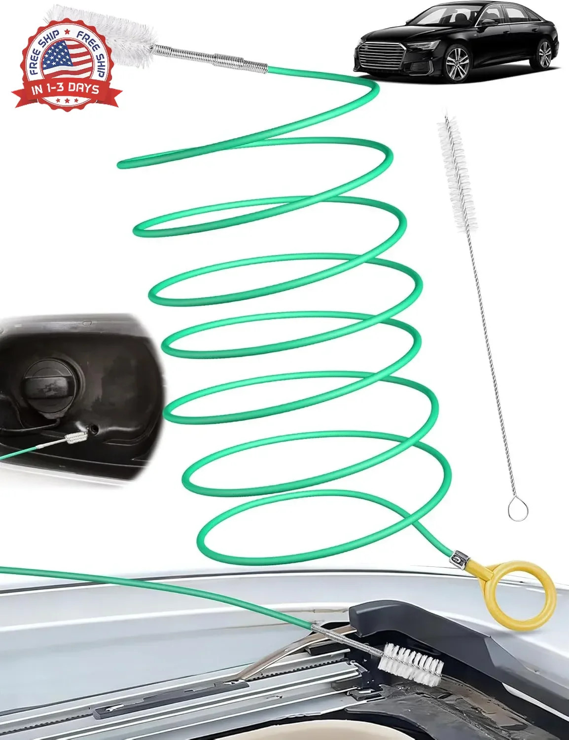 Upgraded Auto Sunroof Drain Cleaning Tool, 120 Inch Long Flexible Drain Brush Pi