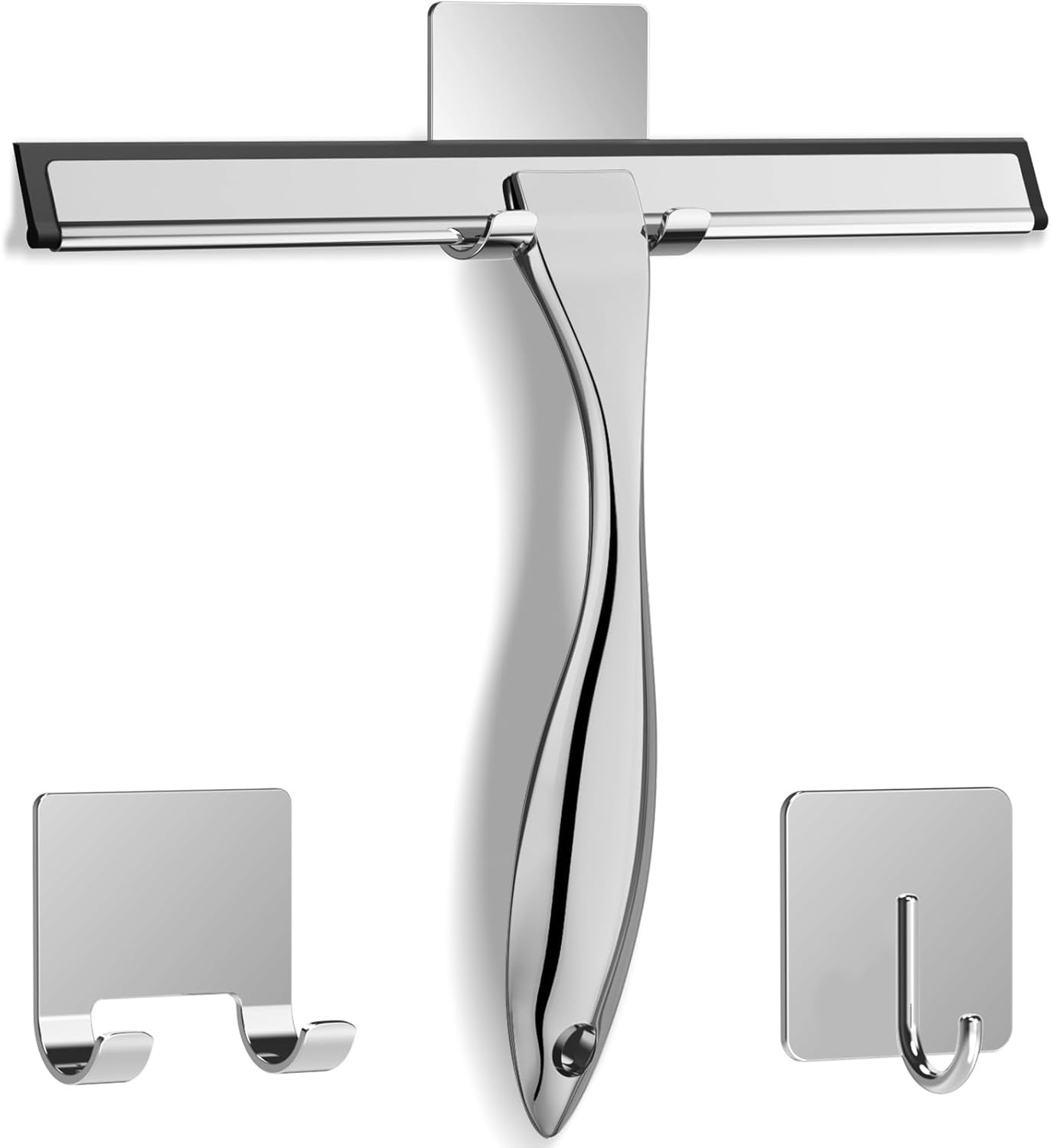 All-Purpose Stainless Steel Shower Squeegee 10 Inch Silver for Glass Doors Tile