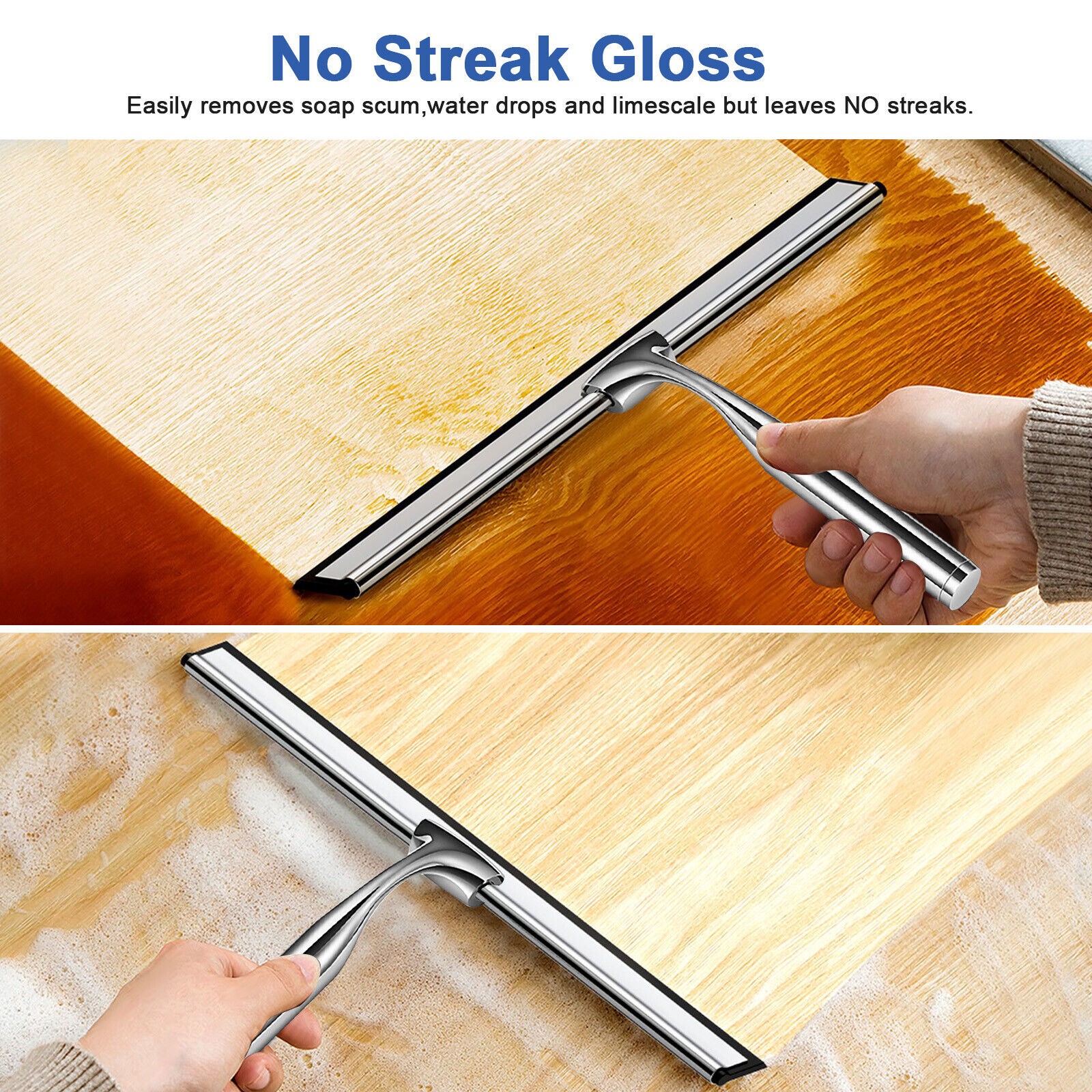 1 Pcs New Glass Wiper Durable Squeegee Shower Cleaner Doors Bathroom Windows