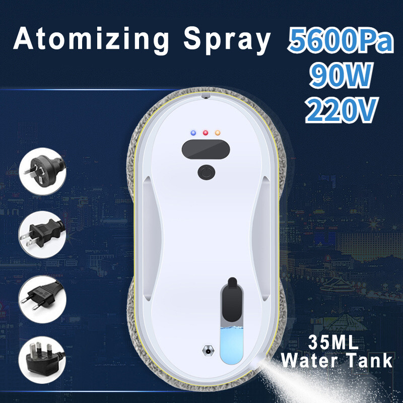 Home Automatic Window Cleaning Robot Intelligent Remote Control W/ Water Spray