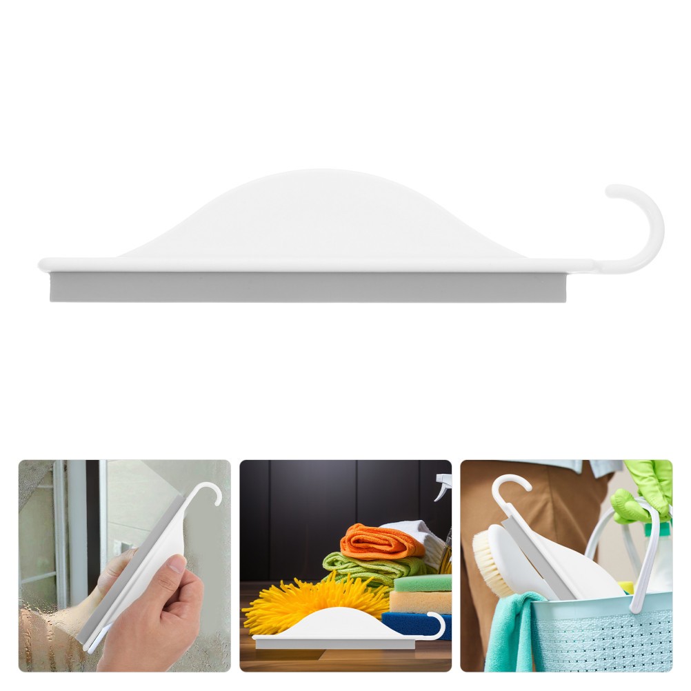 Versatile Silicone Squeegee White for Bathroom Mirror Sink and Tile Cleaning