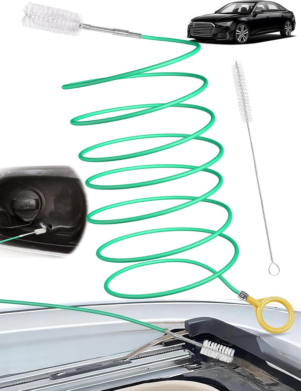 Upgraded Auto Sunroof Drain Cleaning Tool, 120 Inch Long Flexible Drain Brush Pi