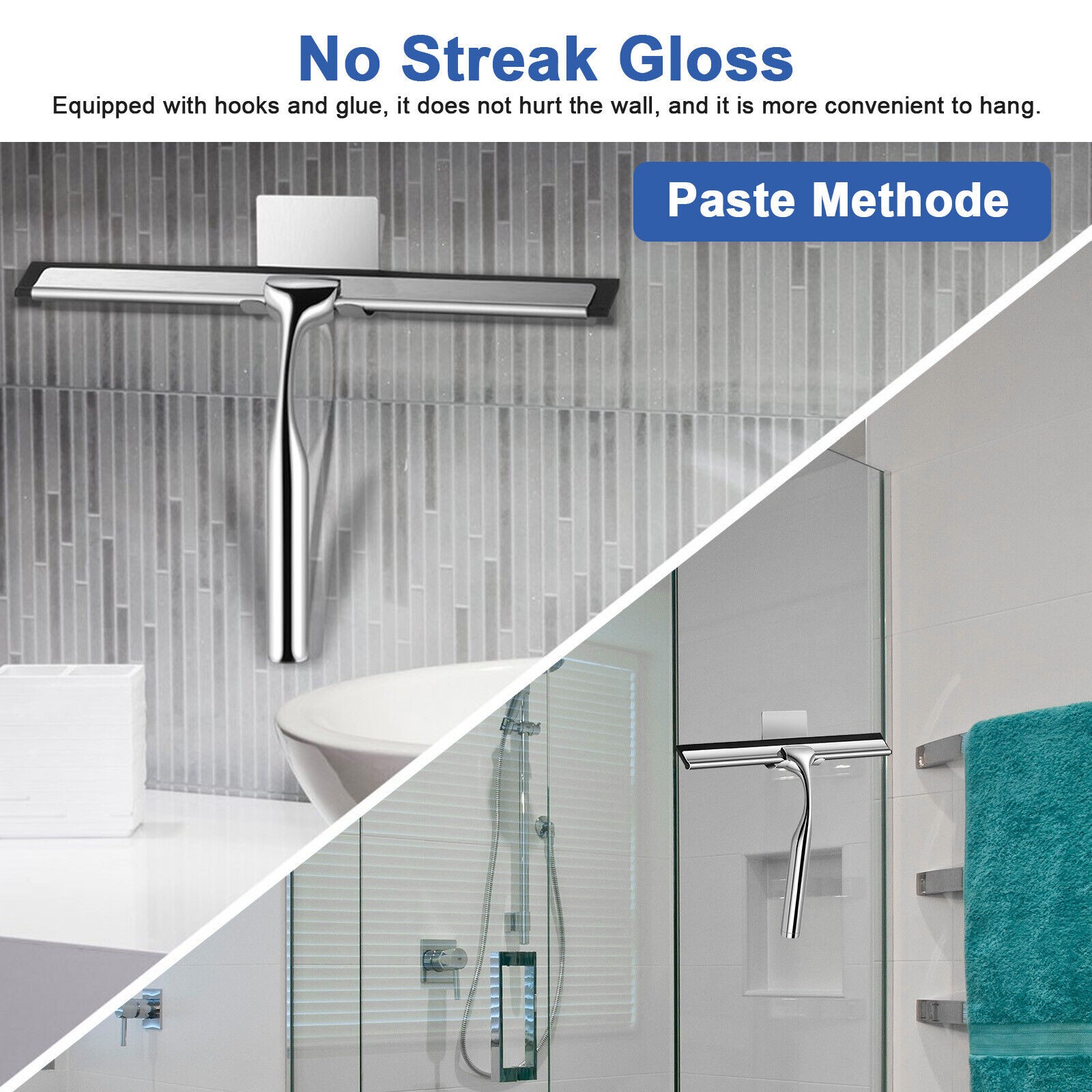 1 Pcs New Glass Wiper Durable Squeegee Shower Cleaner Doors Bathroom Windows