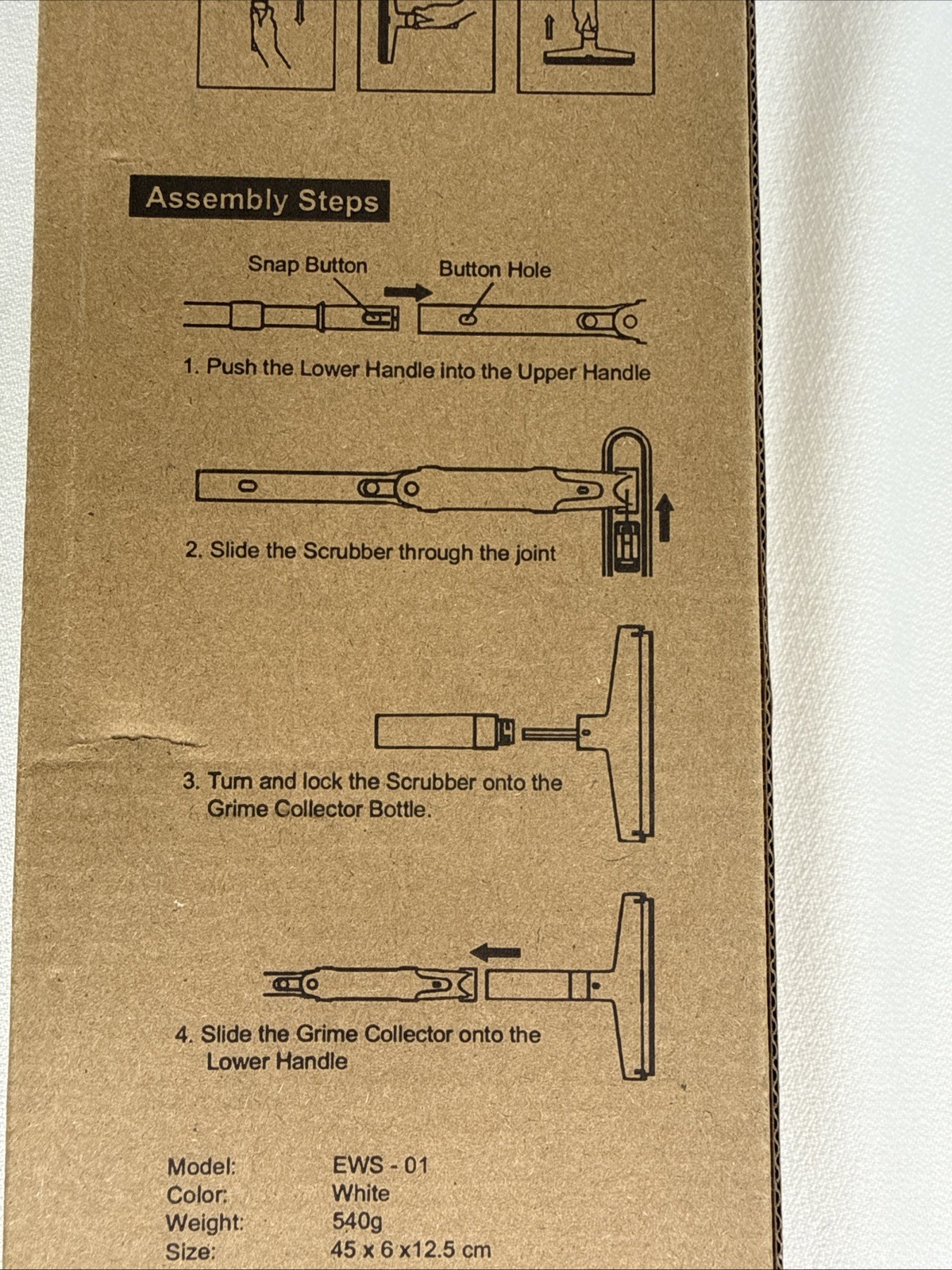 Red Horn EWS-01 White Window Squeegee With Grime Collector, New In Box