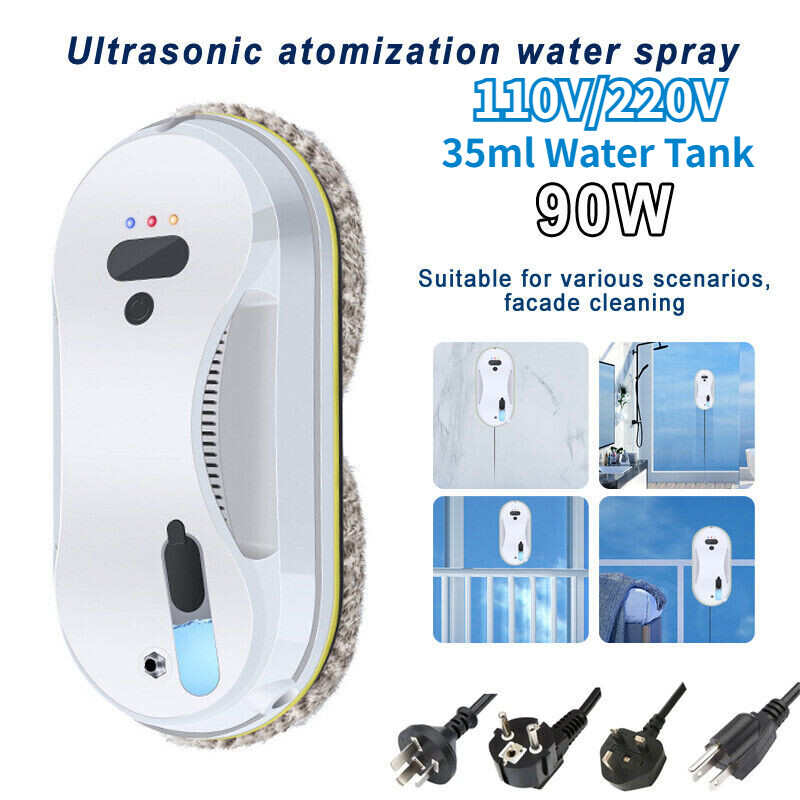 Automatic Window Cleaning Robot Remote Control W/ Water Spray Household Smart